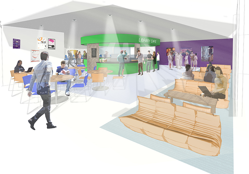 Larger cafe with increased and more comfortable seating