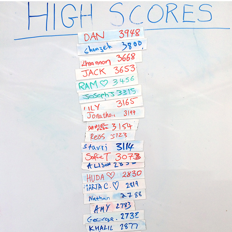 Library shelfmark fishing challenge high scores board