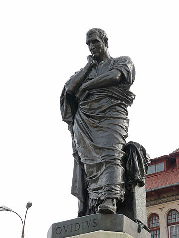 Bronze statue of the Roman poet Ovid